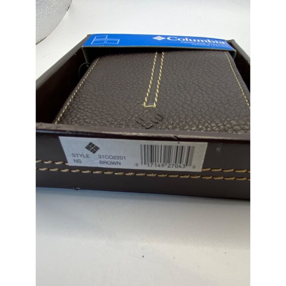 Columbia Passcase Wallet Genuine Leather Brown still in box - Picture 7 of 12
